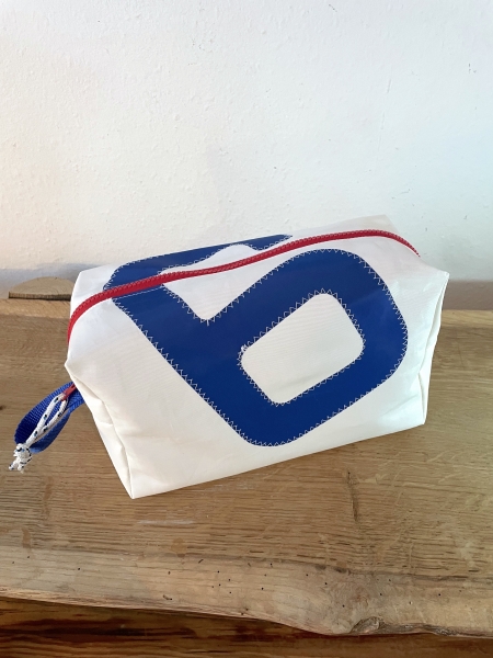 Segeltuch Kulturtasche mit blauer 6 groß